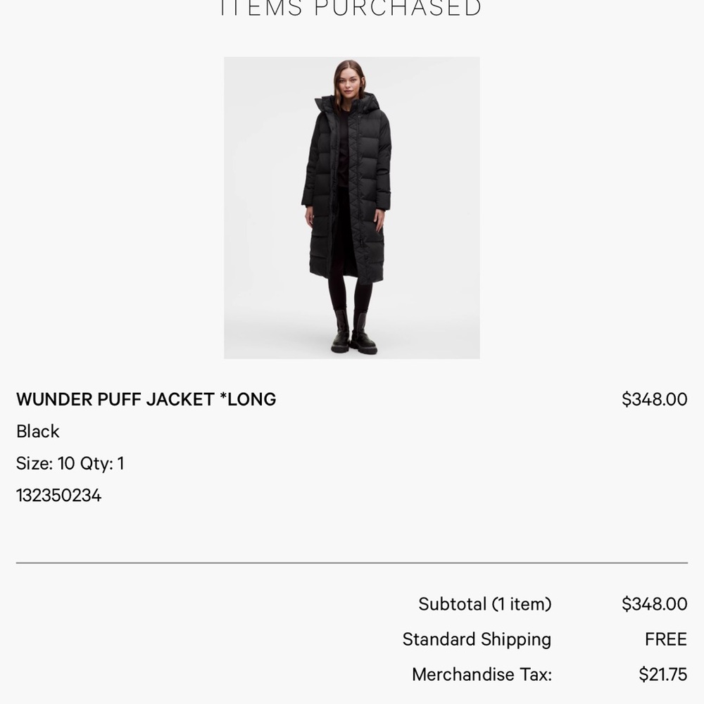 lululemon athletica Wunder Under Puff 600-Down-Fill Long Jacket - Picture 4 of 9